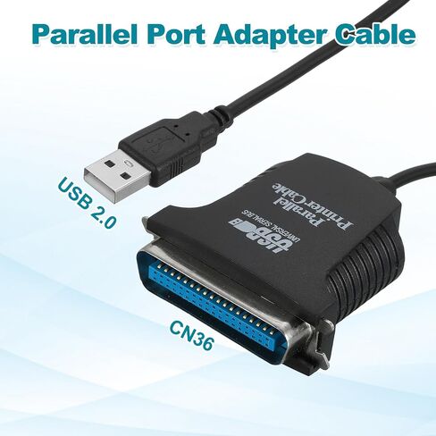 MECCANIXITY DB25 25-Pin Parallel Port Printer Cable, 2.3ft(0.7m) Male USB 2.0 to Female CN36 Converter with Nickel-Plated Connectors for Scanners Printers Black in Saudi Arabia