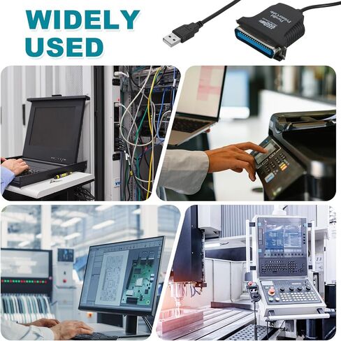MECCANIXITY DB25 25-Pin Parallel Port Printer Cable, 2.3ft(0.7m) Male USB 2.0 to Female CN36 Converter with Nickel-Plated Connectors for Scanners Printers Black in Saudi Arabia