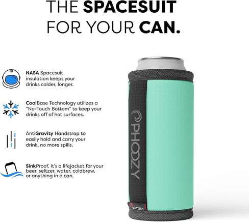 PHOOZY Insulated Can Cooler for 12 oz Cans - Patented Drink Sleeve with NASA-Inspired Technology - Keeps Beer, Soda & Sparkling Water Cold Longer - Lightweight Outdoor Can Holder - Black Camo in Saudi Arabia