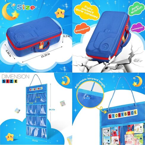 Large Carrying Case Compatible with Little Tikes Story Dream Machine Books Starter Set and Accessories, With Storage Organizer Bag Suitable for Books and Audio Play Character (blue) in Kuwait
