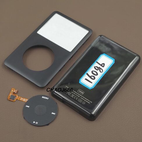 مجموعة كاملة من الأطباق السوداء الأمامية الأمامية السوداء الخلفية للمعادن ClickWheel لأجهزة iPod 7th كلاسيكية رقيقة 160 جيجابايت A1238 in Kuwait