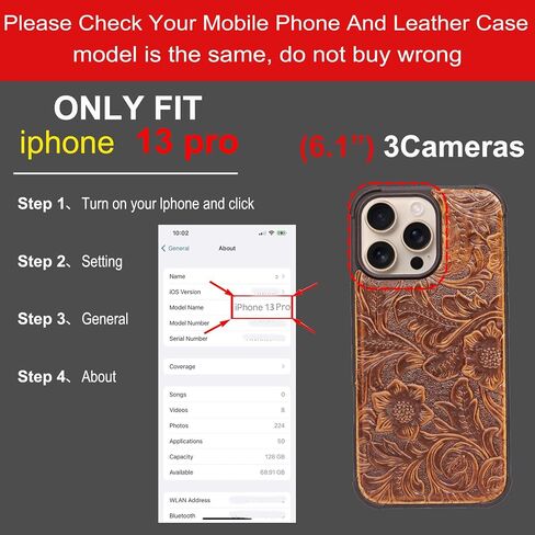 محفظة حقيقية جلدية علبة متوافقة مع iPhone 16 Pro Max 6.9 "， جلدية حقيقية-مقاومة للصدمة ، مقاومة للسقوط ، غطاء الوجه ، مع فتحة البطاقة ، مشبك مغناطيسي مزدوج ، كيكستاند ، بني متين in Kuwait