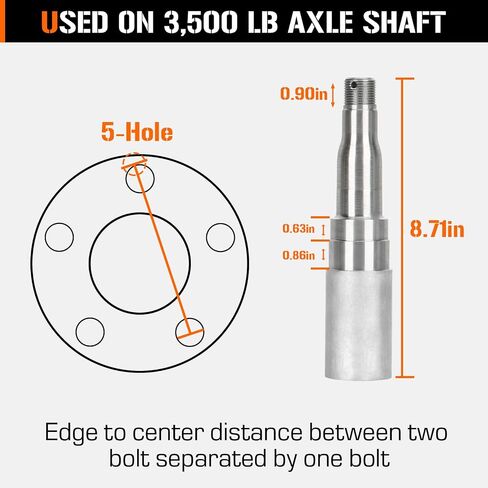 مجموعتان من AEagle 5 على 4.5 بوصة مجموعات محور مقطورة دائرة الترباس لـ 3500 رطل 1-1/16 بوصة إلى 1-3/8 بوصة، استبدال للمحامل المخروطية الداخلية والخارجية L68149 L44649 in Saudi Arabia