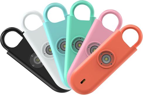 140dB Personal Safety Alarm for Women, 6 Pack Safe Alarm Protection Keychain with Strobe Light & Low Battery Notice, Security Siren Self Defense for Kids Seniors College Girls, Multicolor in Kuwait