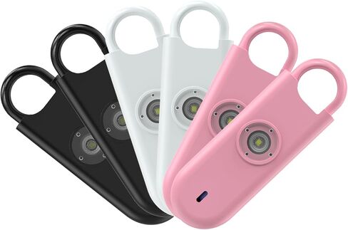 140dB Personal Safety Alarm for Women, 6 Pack Safe Alarm Protection Keychain with Strobe Light & Low Battery Notice, Security Siren Self Defense for Kids Seniors College Girls, Multicolor in Kuwait