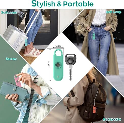 140dB Personal Safety Alarm for Women, 6 Pack Safe Alarm Protection Keychain with Strobe Light & Low Battery Notice, Security Siren Self Defense for Kids Seniors College Girls, Multicolor in Kuwait