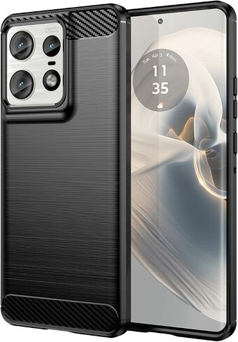 بالنسبة إلى Motorola Moto Edge 50 Pro Phone Case ، Strockproof ، سترة ألياف الكربون المقاومة للخدش ، TPU الناعمة ، لحالة Moto Edge 50 Pro (أسود) in Kuwait