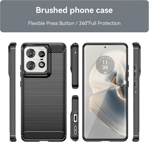 بالنسبة إلى Motorola Moto Edge 50 Pro Phone Case ، Strockproof ، سترة ألياف الكربون المقاومة للخدش ، TPU الناعمة ، لحالة Moto Edge 50 Pro (أسود) in Kuwait
