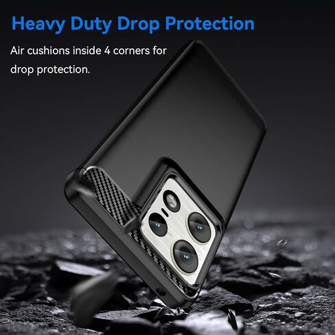 بالنسبة إلى Motorola Moto Edge 50 Pro Phone Case ، Strockproof ، سترة ألياف الكربون المقاومة للخدش ، TPU الناعمة ، لحالة Moto Edge 50 Pro (أسود) in Kuwait
