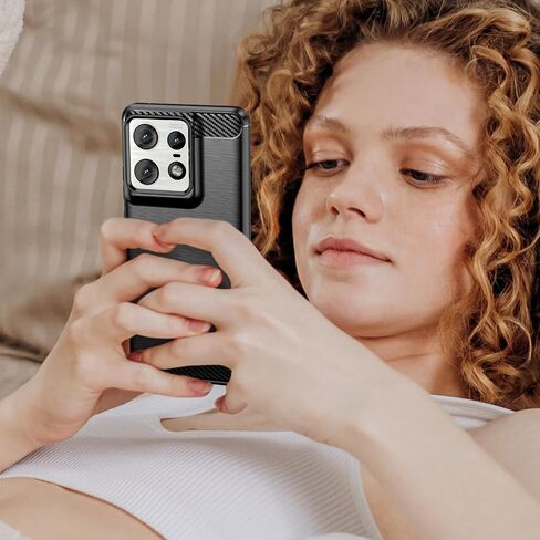 بالنسبة إلى Motorola Moto Edge 50 Pro Phone Case ، Strockproof ، سترة ألياف الكربون المقاومة للخدش ، TPU الناعمة ، لحالة Moto Edge 50 Pro (أسود) in Kuwait