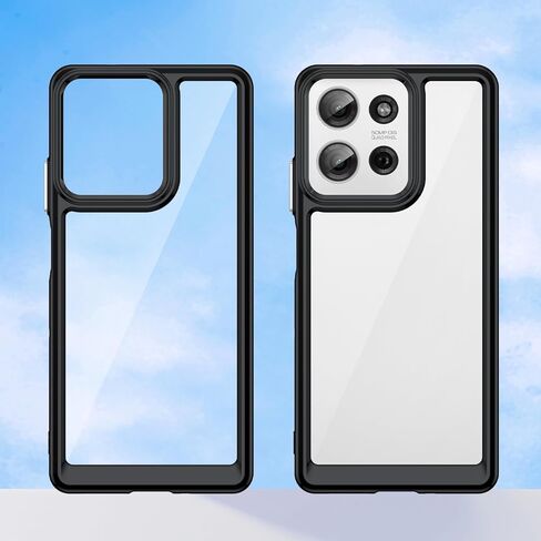 بالنسبة لحالة هاتف Moto G75 5G ، مع حماية امتصاص صدمة خفيفة الوزن وعالية الشفافية ، فإن مادة TPU لمسة مريحة ، كاميرا شاشة للحماية العالية (أسود) in Kuwait