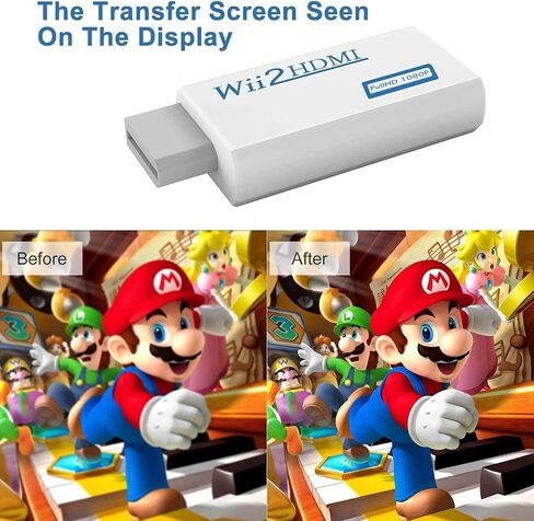 BSWL Wii HDMI Adapter for TV, Wii to HDMI Converter Wii Hdmi Adapter Converter Full HD 1080P Video Adapter with 3.5mm Audio and HDMI Output, Supports All Wii Display Modes in Saudi Arabia