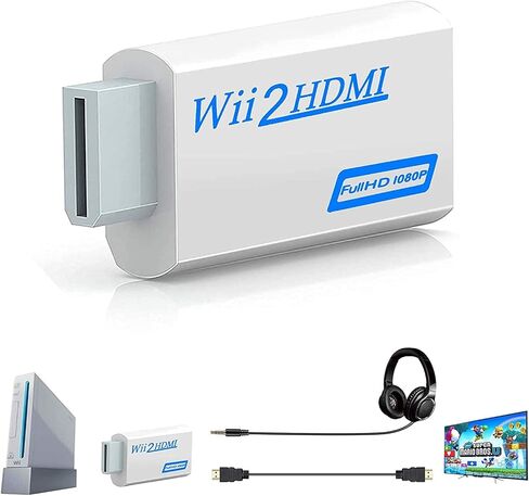 BSWL Wii HDMI Adapter for TV, Wii to HDMI Converter Wii Hdmi Adapter Converter Full HD 1080P Video Adapter with 3.5mm Audio and HDMI Output, Supports All Wii Display Modes in Saudi Arabia