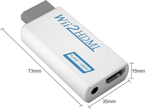 BSWL Wii HDMI Adapter for TV, Wii to HDMI Converter Wii Hdmi Adapter Converter Full HD 1080P Video Adapter with 3.5mm Audio and HDMI Output, Supports All Wii Display Modes in Saudi Arabia