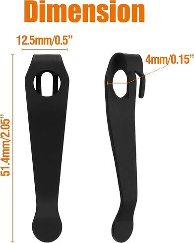 2 PCS Replacement for Spyderco Deep Carry Pocket Clip Para 3 – Titanium Stonewash Clips Fit for Spyderco Lightweight, Smock Knives, Paramilitary, Dragonfly, and with More Models – Premium Custom-Made Pack Black in Saudi Arabia