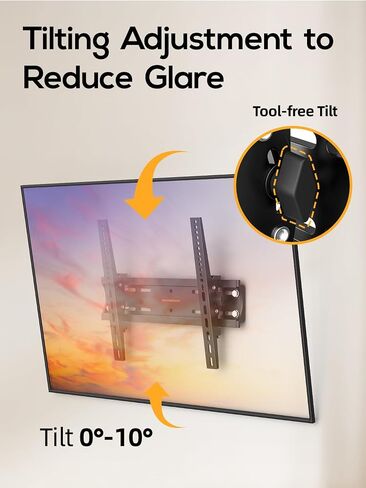 40 50 55 inch Tilting TV Wall Mount for 24-65 '' TVs, Low Profile TV Mount, Ultra Slim Wall Mounts TVs Bracket, Max VESA 400x400mm, 99 lbs & 16 inch Studs, Fit Most 32+ 42 43 45 Screen in Saudi Arabia