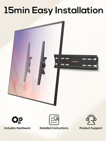 40 50 55 inch Tilting TV Wall Mount for 24-65 '' TVs, Low Profile TV Mount, Ultra Slim Wall Mounts TVs Bracket, Max VESA 400x400mm, 99 lbs & 16 inch Studs, Fit Most 32+ 42 43 45 Screen in Saudi Arabia