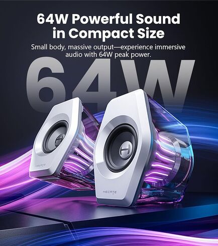 مكبرات الصوت Edifier G2000 Pro 2.0 RGB مع طاقة 64W ، 270 درجة من TempofLow ™ Light Sync ، الصوت المحيطي الظاهري 7.1 - Bluetooth 5.4/USB -C/AUX للكمبيوتر الشخصي ، PS5 ، Xbox (أسود) in Saudi Arabia