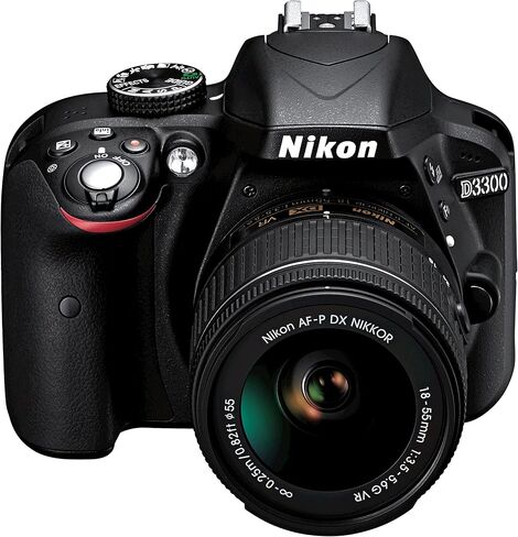 Nikon D3300 W/AF-P DX 18-55MM VR Digital SLR � Black (متجدد) in Kuwait