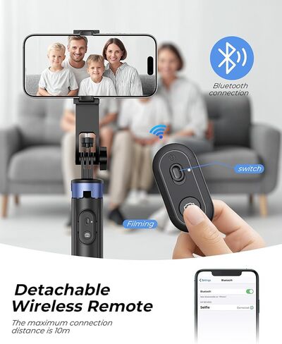 71 "Tripod و Selfie Stick ، ​​تصميم أكثر استقرارًا 4 أرجل ، حامل ثلاثي القوائم للهاتف الخلوي القابل للتمديد مع جهاز التحكم عن بعد اللاسلكي و 2 ملء ضوء ، متوافق مع هاتف iPhone Android ، الكاميرا in Kuwait