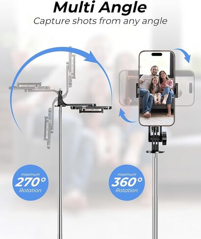 71 "Tripod و Selfie Stick ، ​​تصميم أكثر استقرارًا 4 أرجل ، حامل ثلاثي القوائم للهاتف الخلوي القابل للتمديد مع جهاز التحكم عن بعد اللاسلكي و 2 ملء ضوء ، متوافق مع هاتف iPhone Android ، الكاميرا in Kuwait