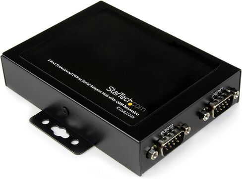 StarTech.com USB to Serial Adapter Hub - 4 Port - Wall Mount - COM Port Retention - Texas Instruments - USB to RS232 Adapter (ICUSB2324X), Black in Saudi Arabia