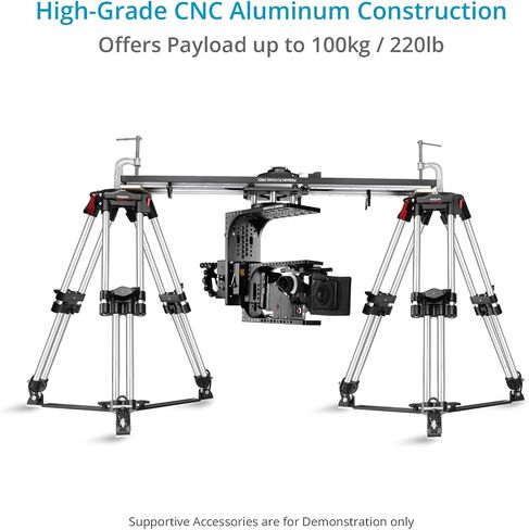 Pro Flyking Pro 4ft Mitchell Video Camera Slider لمقدمي الفيديو وصانعي الأفلام. مع 360 درجة كاسحة القفل وقفل الوجه السريع. حمولة تصل إلى 100 كجم / 220 رطل. in Saudi Arabia
