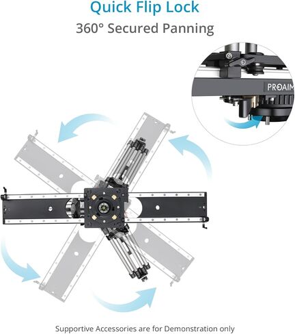 Pro Flyking Pro 4ft Mitchell Video Camera Slider لمقدمي الفيديو وصانعي الأفلام. مع 360 درجة كاسحة القفل وقفل الوجه السريع. حمولة تصل إلى 100 كجم / 220 رطل. in Saudi Arabia