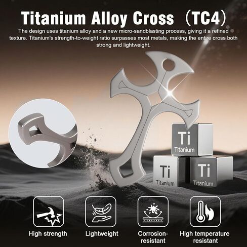 قلادة صليب للدفاع عن النفس للرجال نساء 2 سلاسل PCS أداة حماية السلامة EDC Titanium سبيكة مقاومة للتآكل ‌ in Saudi Arabia