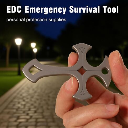 قلادة صليب للدفاع عن النفس للرجال نساء 2 سلاسل PCS أداة حماية السلامة EDC Titanium سبيكة مقاومة للتآكل ‌ in Saudi Arabia