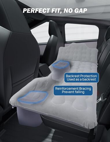 JOYTUTUS Back Seat Air Mattress with Air Pump Compatible with 2024 2025 Cybertruck, Inflatable Back Seat Air Mattress for Camping Sleeping in Saudi Arabia