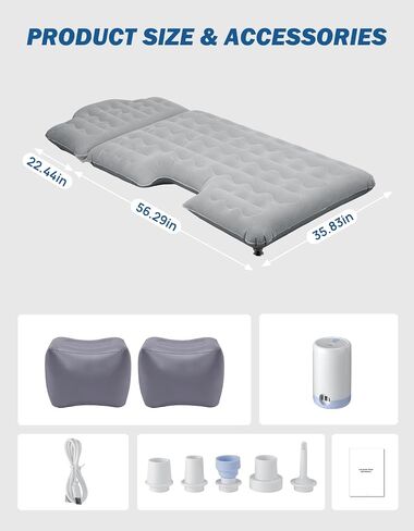JOYTUTUS Back Seat Air Mattress with Air Pump Compatible with 2024 2025 Cybertruck, Inflatable Back Seat Air Mattress for Camping Sleeping in Saudi Arabia