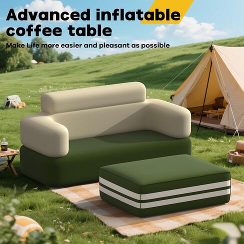 CACSPS Portable Inflatable Table with Built-in Pump - Durable Multifunctional Blow Up Table for Camping, Outdoor, Travel, Home Backyard in Kuwait