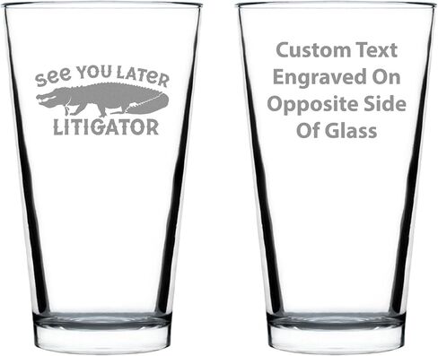 See You Later Litigator - Pint Glass for Beer - Funny Lawyer Gifts for Law School Graduates - 16 oz Glass in Saudi Arabia