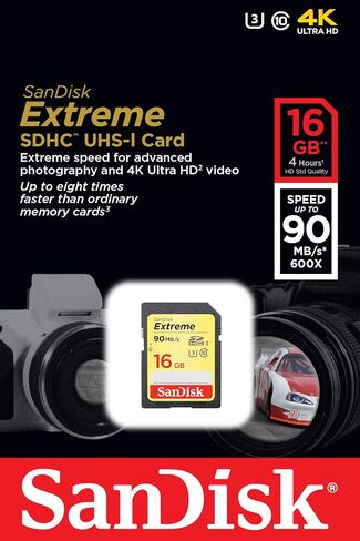 Sandisk Extreme SDHC-Speicherkarte ، 90 ميجابايت ، 16 جيجابايت in Saudi Arabia