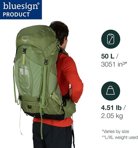 Osprey Atmos AG 50L Men's Backpacking Backpack, Black, Large/X-Large in Saudi Arabia