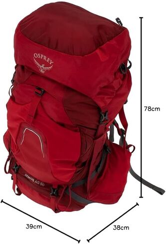 Osprey Atmos AG 50L Men's Backpacking Backpack, Black, Large/X-Large in Saudi Arabia
