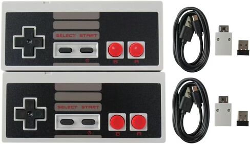 Upgrade 2-Pack 2.4 GHz Wireless Controller for Nin-tendo NES Classic Edition Mini/Raspberry Pi/PC/Macbook/TV Box, with USB Wireless Receiver in Saudi Arabia