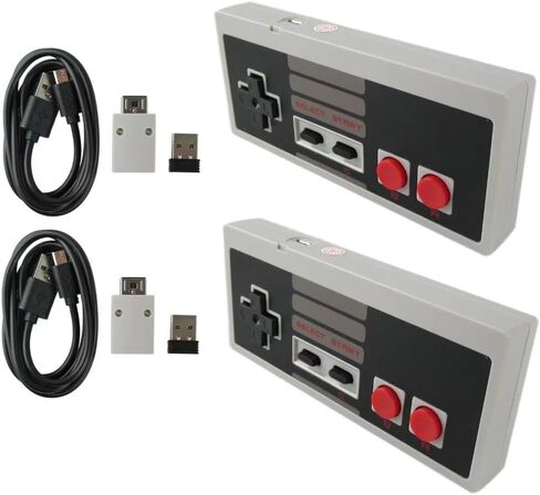 Upgrade 2-Pack 2.4 GHz Wireless Controller for Nin-tendo NES Classic Edition Mini/Raspberry Pi/PC/Macbook/TV Box, with USB Wireless Receiver in Saudi Arabia
