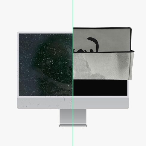 غطاء مراقب الكمبيوتر Kwmobile متوافق مع 20-22 "شاشة - مواء كات رمادي/أسود in Saudi Arabia
