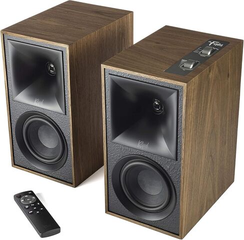 Klipsch Ultimate Home Audio Bundle: The Fives Powered Speakers (Walnut) مع مضخم صوت لاسلكي R-80SWI-صوت قوي مع HDMI-ARC و DEEP BASS in Saudi Arabia