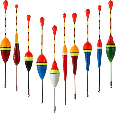 Fishing Float and Bobber,10 Pcs Oval Trout Float Foam Fishing Floats Wood Slip Fishings Bobbers, Bobber Stopper Spring Stick Slip Floats Accessories for Fishings in Saudi Arabia