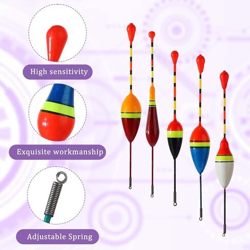 Fishing Float and Bobber,10 Pcs Oval Trout Float Foam Fishing Floats Wood Slip Fishings Bobbers, Bobber Stopper Spring Stick Slip Floats Accessories for Fishings in Saudi Arabia
