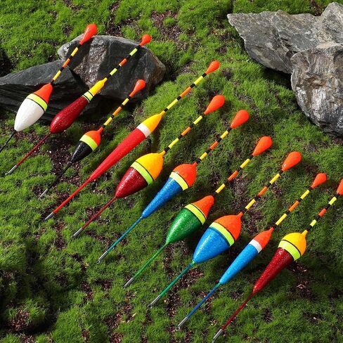 Fishing Float and Bobber,10 Pcs Oval Trout Float Foam Fishing Floats Wood Slip Fishings Bobbers, Bobber Stopper Spring Stick Slip Floats Accessories for Fishings in Saudi Arabia