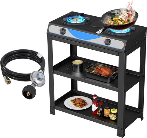 موقد غاز البروبان forimo ، 2 حرق ، اشتعال السيارات ، المحمولة ، الفولاذ المقاوم للصدأ ، 19000 وحدة حرارية/ساعة ، مثالية للمطابخ في الهواء الطلق in Kuwait