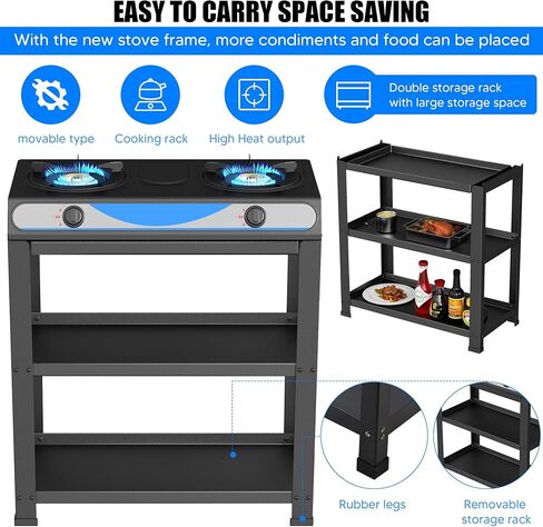 موقد غاز البروبان forimo ، 2 حرق ، اشتعال السيارات ، المحمولة ، الفولاذ المقاوم للصدأ ، 19000 وحدة حرارية/ساعة ، مثالية للمطابخ في الهواء الطلق in Kuwait