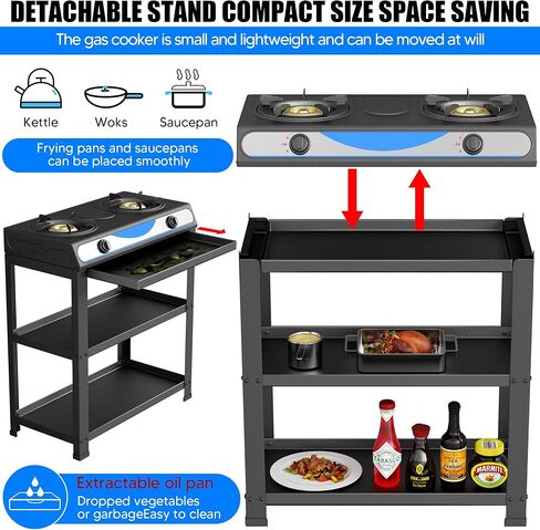 موقد غاز البروبان forimo ، 2 حرق ، اشتعال السيارات ، المحمولة ، الفولاذ المقاوم للصدأ ، 19000 وحدة حرارية/ساعة ، مثالية للمطابخ في الهواء الطلق in Kuwait