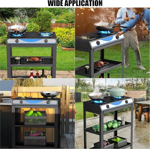 موقد غاز البروبان forimo ، 2 حرق ، اشتعال السيارات ، المحمولة ، الفولاذ المقاوم للصدأ ، 19000 وحدة حرارية/ساعة ، مثالية للمطابخ في الهواء الطلق in Kuwait