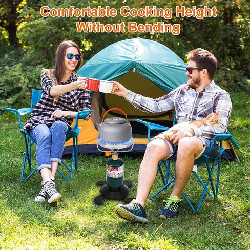 Camping Stove Propane Burner, Portable Camp Stove with Foldable Gas Tank Base, Adjustable Flame Backpacking Cooker for Camping, Small Single Burner Propane Stoves Kit for Hiking Tent Outdoor Cooking in Saudi Arabia
