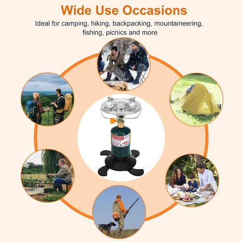 Camping Stove Propane Burner, Portable Camp Stove with Foldable Gas Tank Base, Adjustable Flame Backpacking Cooker for Camping, Small Single Burner Propane Stoves Kit for Hiking Tent Outdoor Cooking in Saudi Arabia